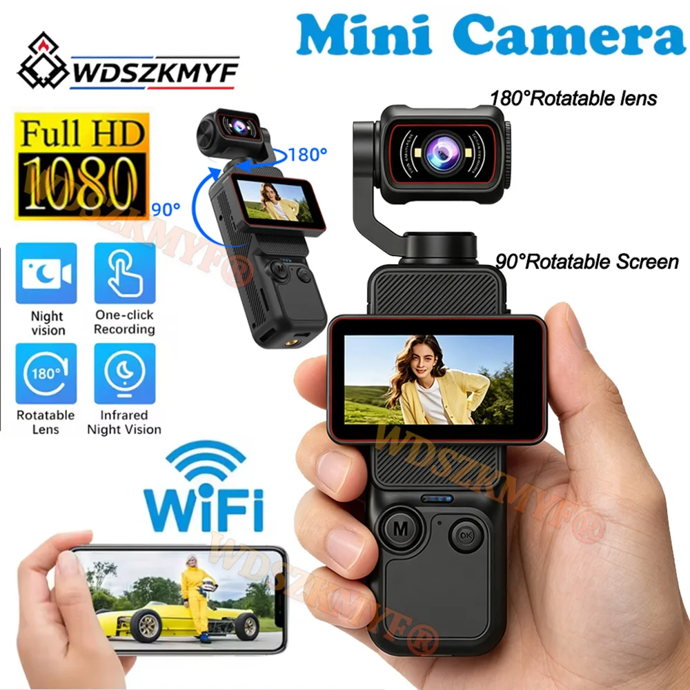 Action Camera 4K - Videocamera d'azione HD portatile 180 °