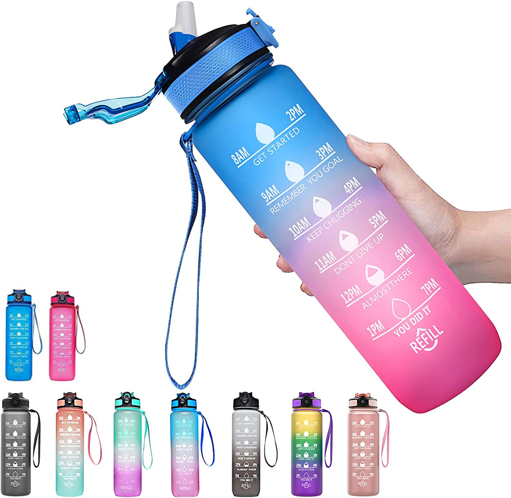 Smart Water Bottle Tracker - Borraccia sportiva motivazionale, borracce a tenuta