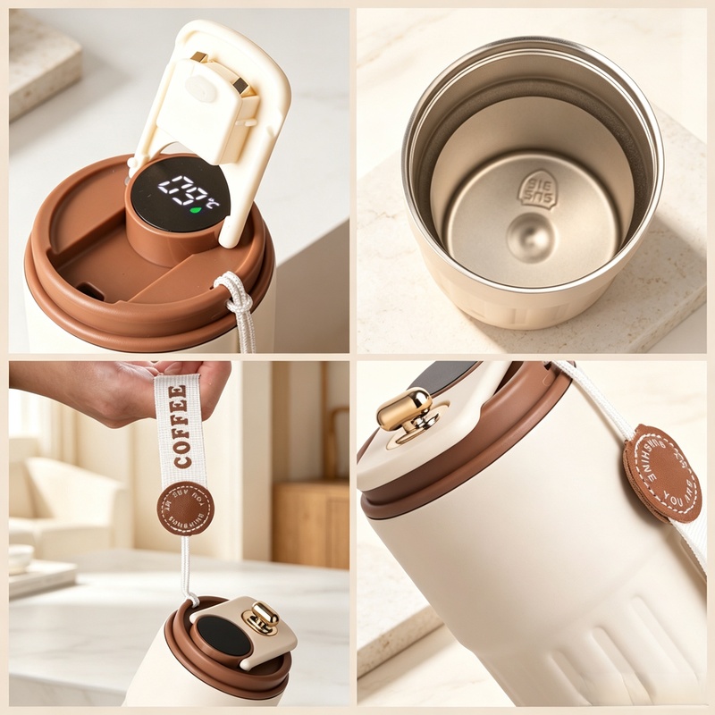 Smart Water Bottle Tracker - Tazza Termica Intelligente in Acciaio Inox